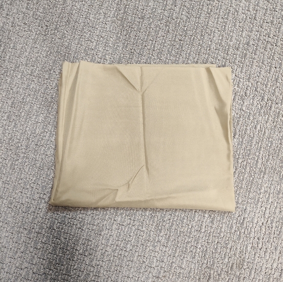 New Fabric! 1  and 1/2 Yards - Lightweight Satin Feel Fabric - Beige With Sheen - Picture 1 of 3